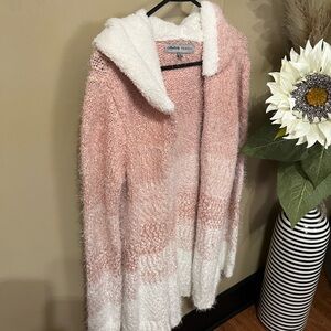 Absolutely Famous Pink and Cream Knit Cardigan